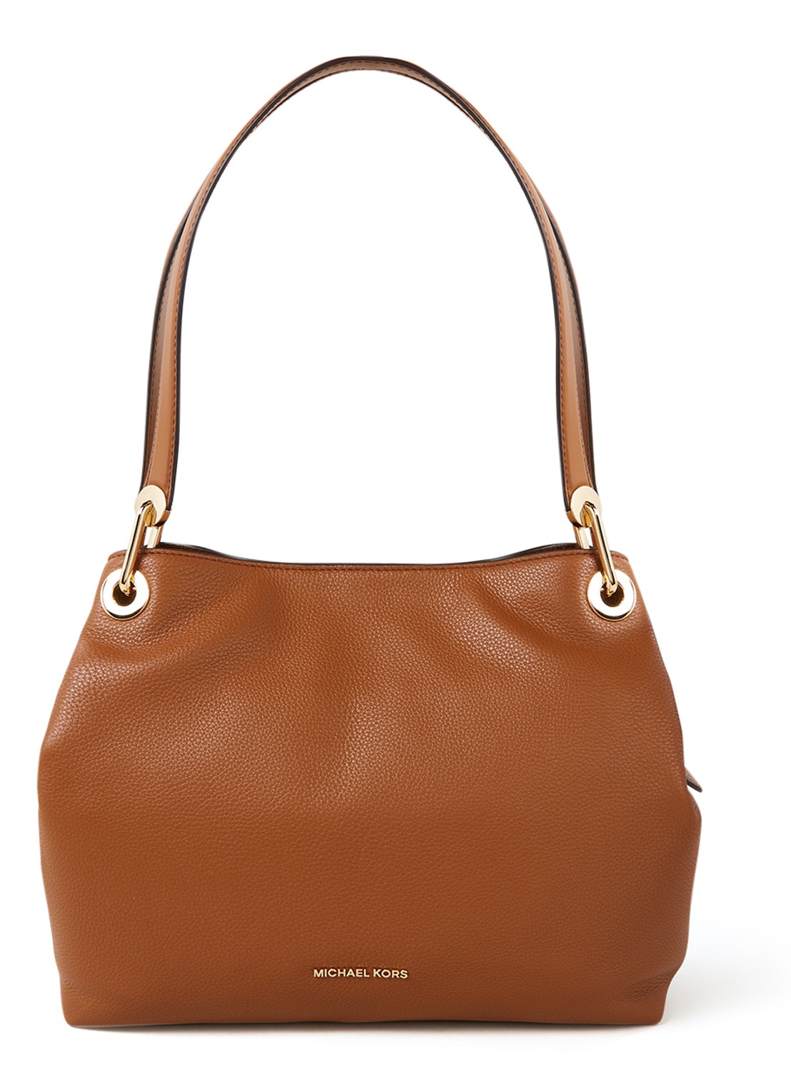 Michael Kors Raven Large schoudertas van leer - voorkant bruin
