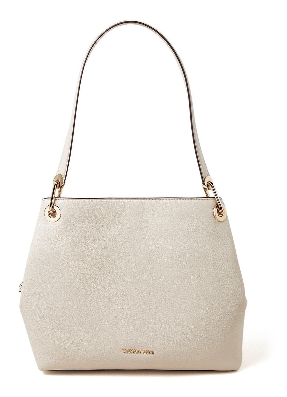 Michael Kors Raven Large schoudertas van leer - voorkant zand