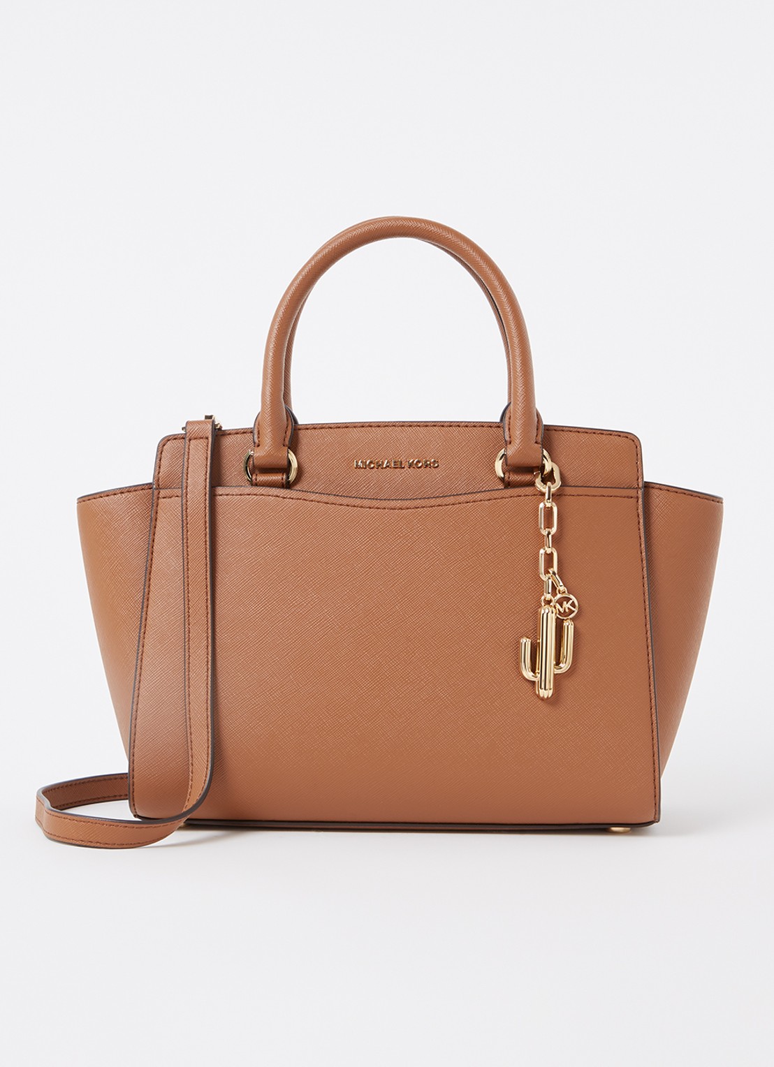 Michael Kors Selma M handtas met afneembare schouderriem - voorkant bruin