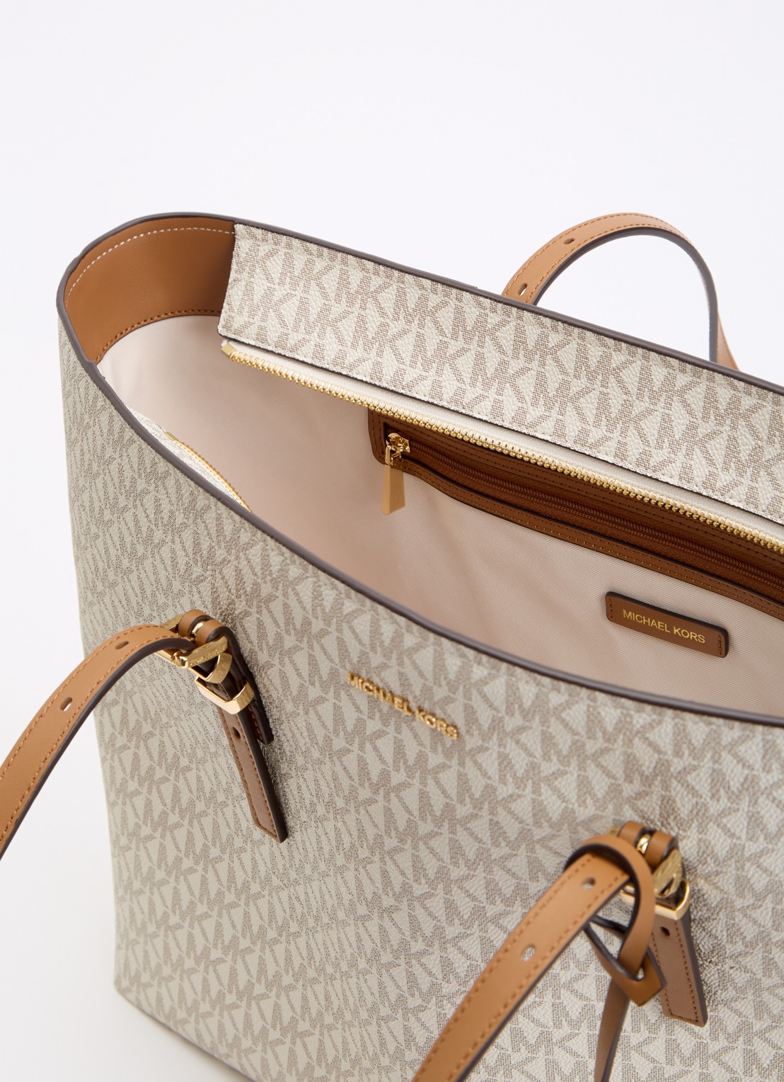 Michael Kors Shopper met logoprint - detail 4 gebroken wit