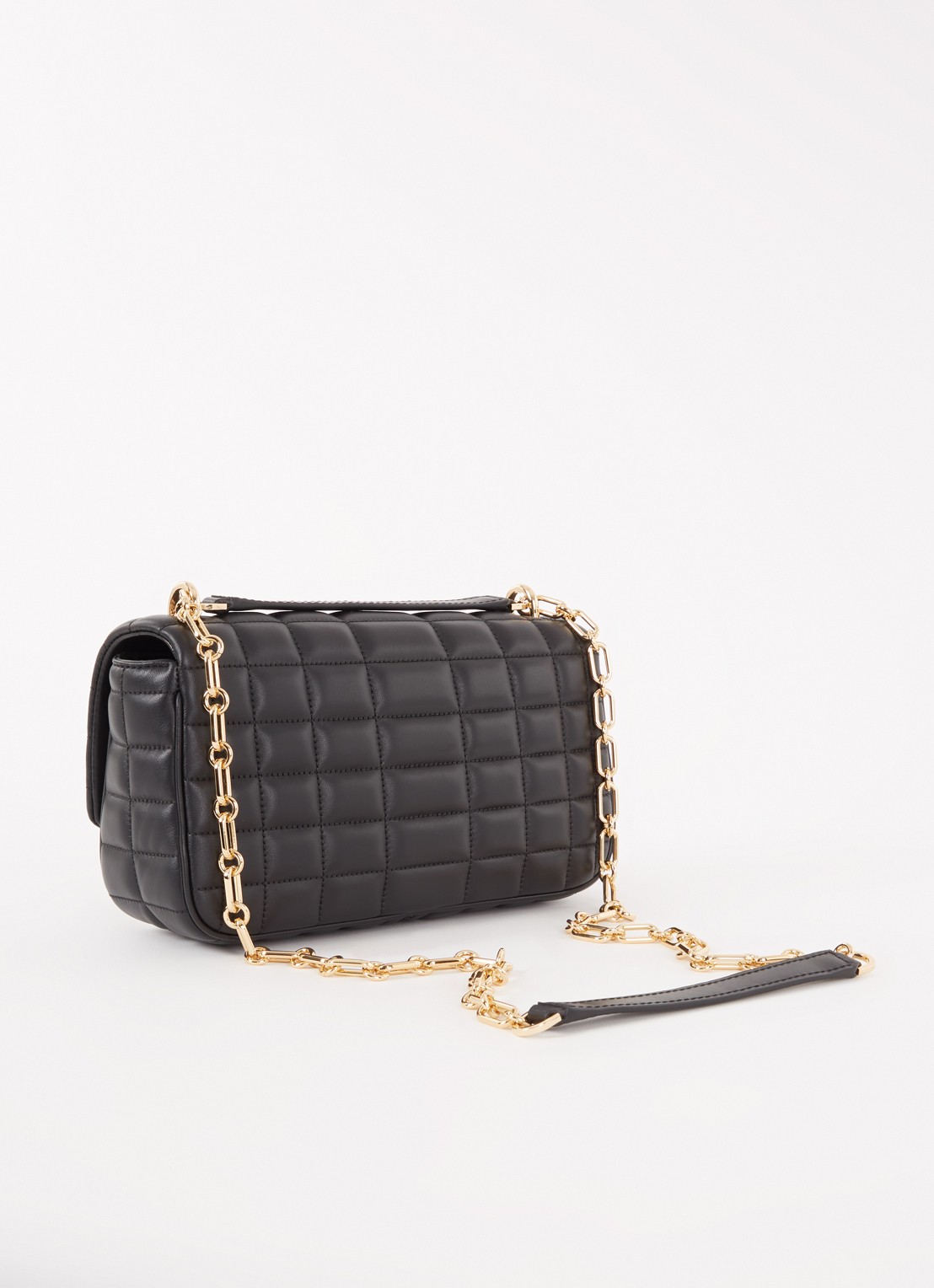 Michael Kors Tribeca L crossbodytas van leer met quilt patroon - achterkant 6 zwart