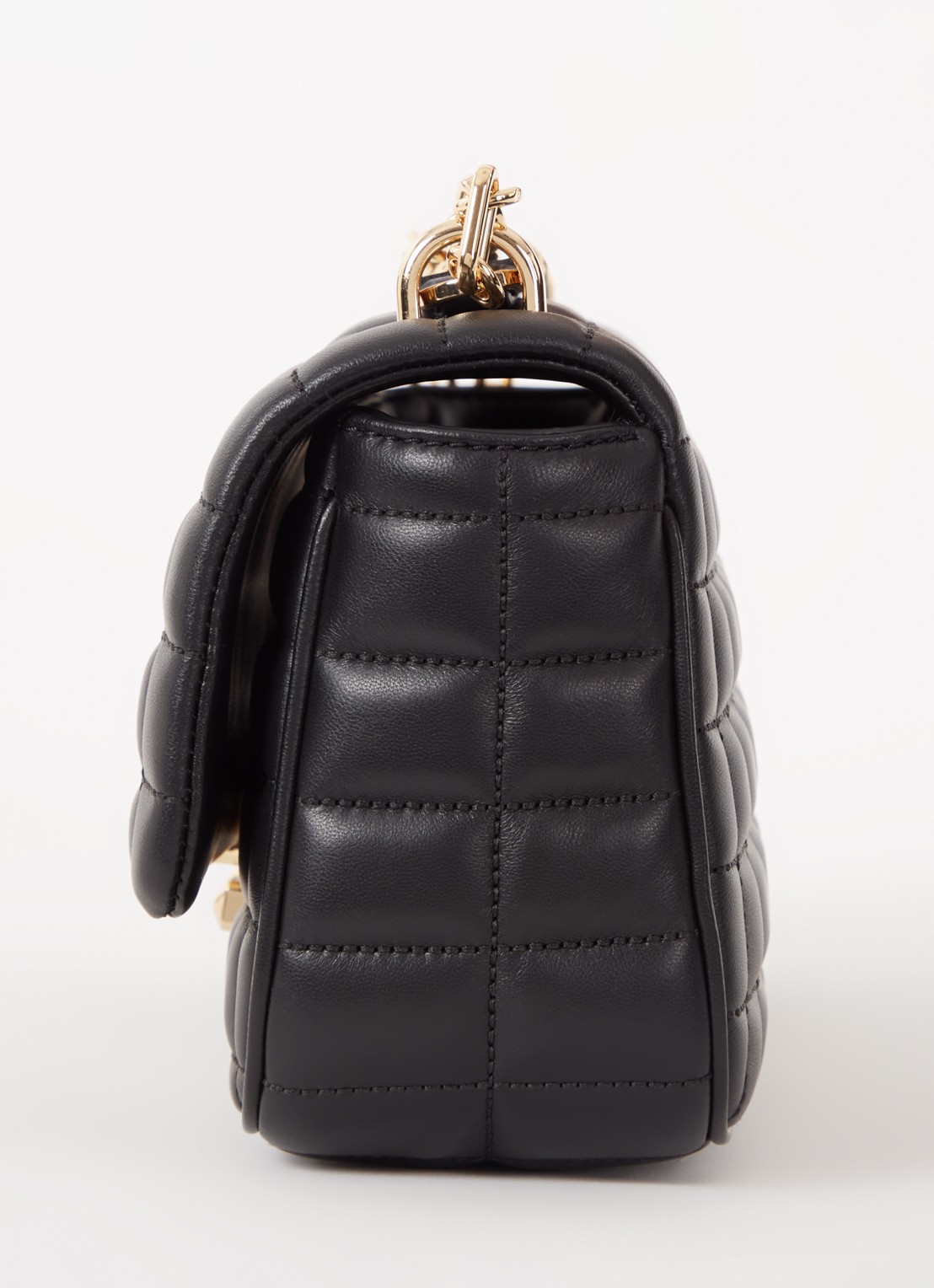 Michael Kors Tribeca L crossbodytas van leer met quilt patroon - detail 5 zwart