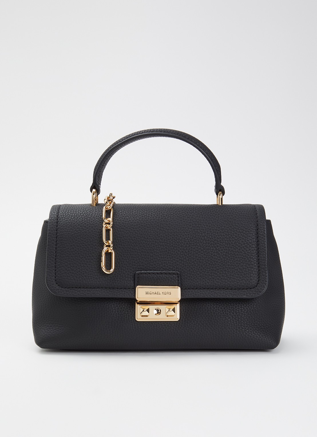 Michael Kors Tribeca schoudertas van leer met afneembare schouderriem  - voorkant 4 zwart