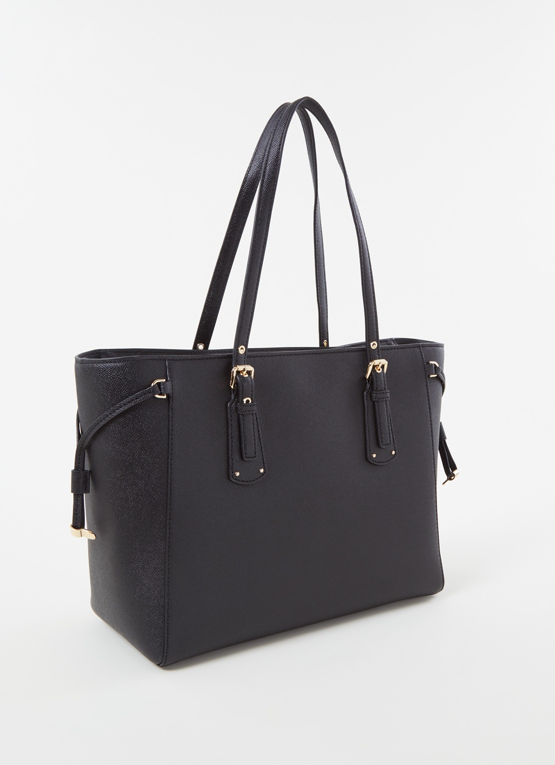 Michael Kors Voyager Medium schoudertas met logo - achterkant diepzwart