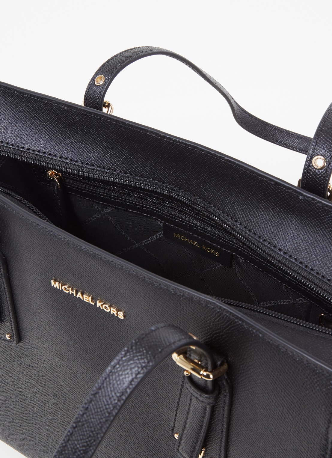 Michael Kors Voyager Medium schoudertas met logo - detail 2 diepzwart