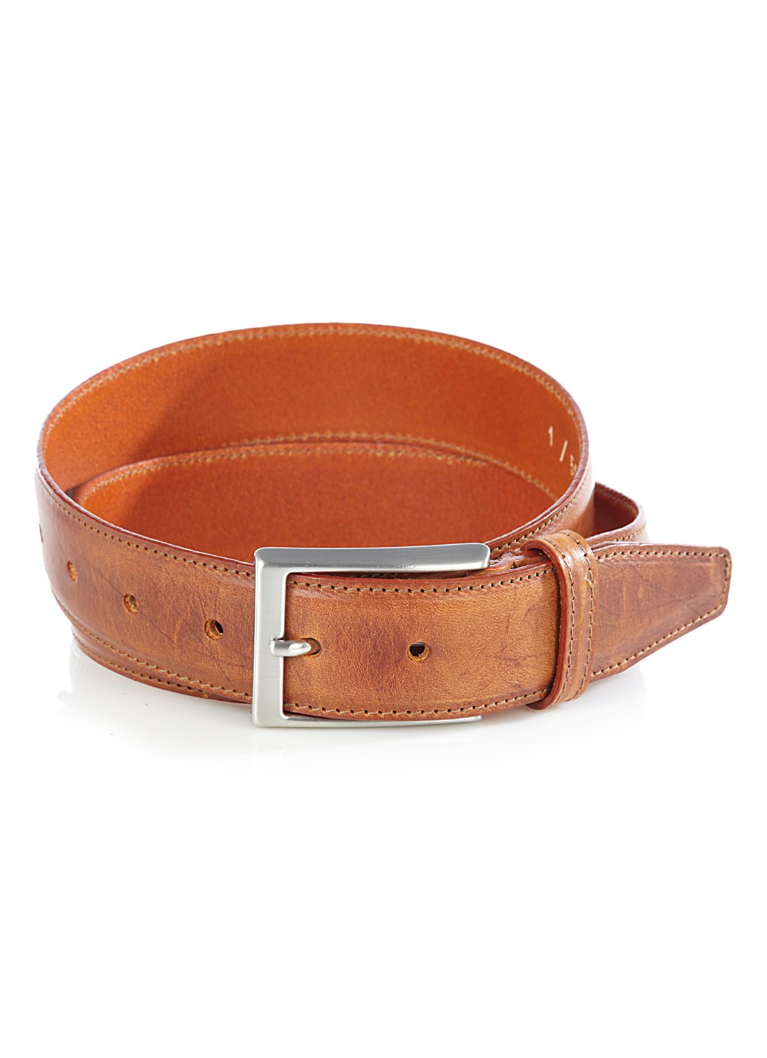 Michaelis Leren riem - voorkant cognac