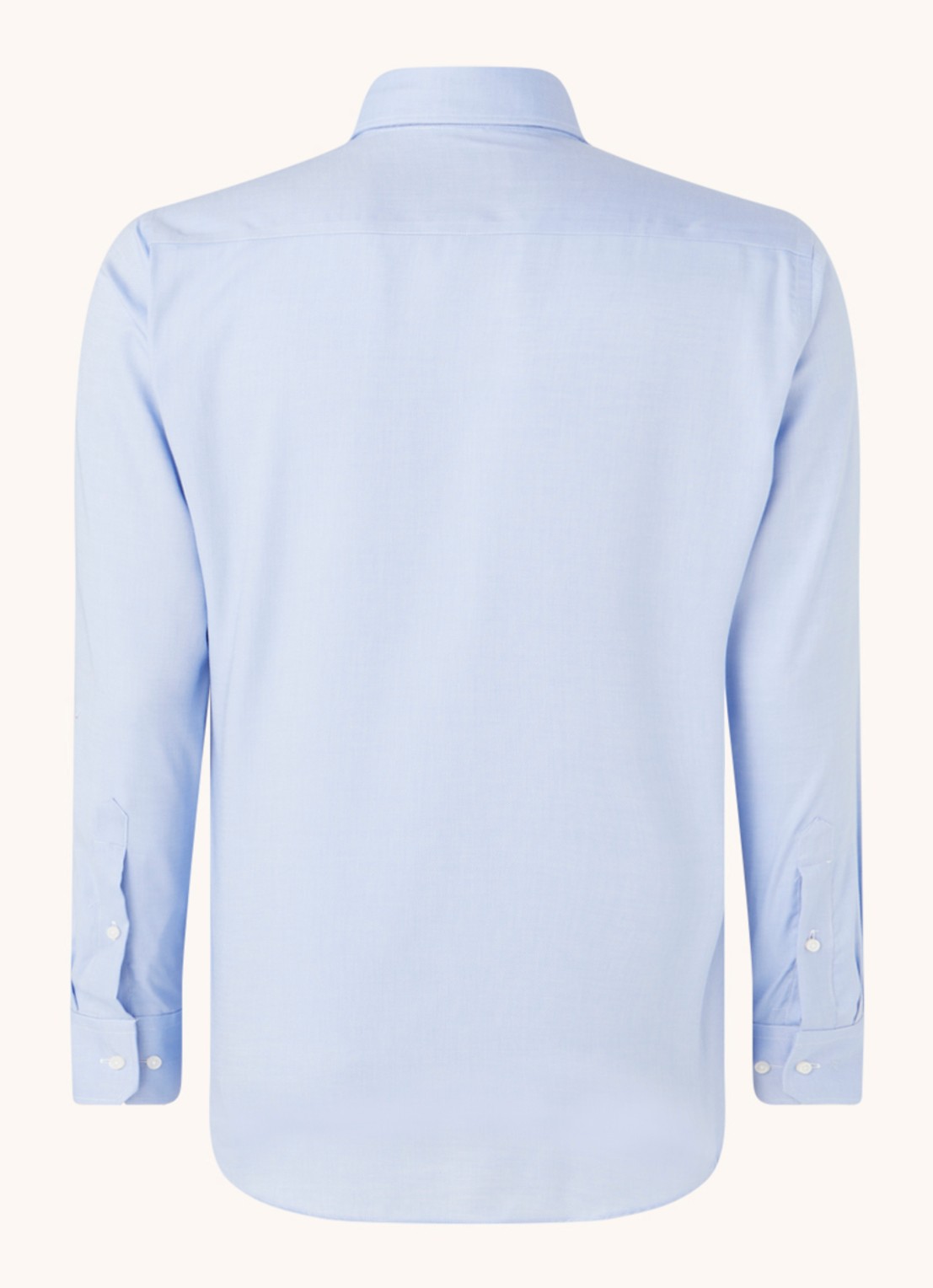 Michaelis Slim fit strijkvrij overhemd met cut away kraag - achterkant lichtblauw