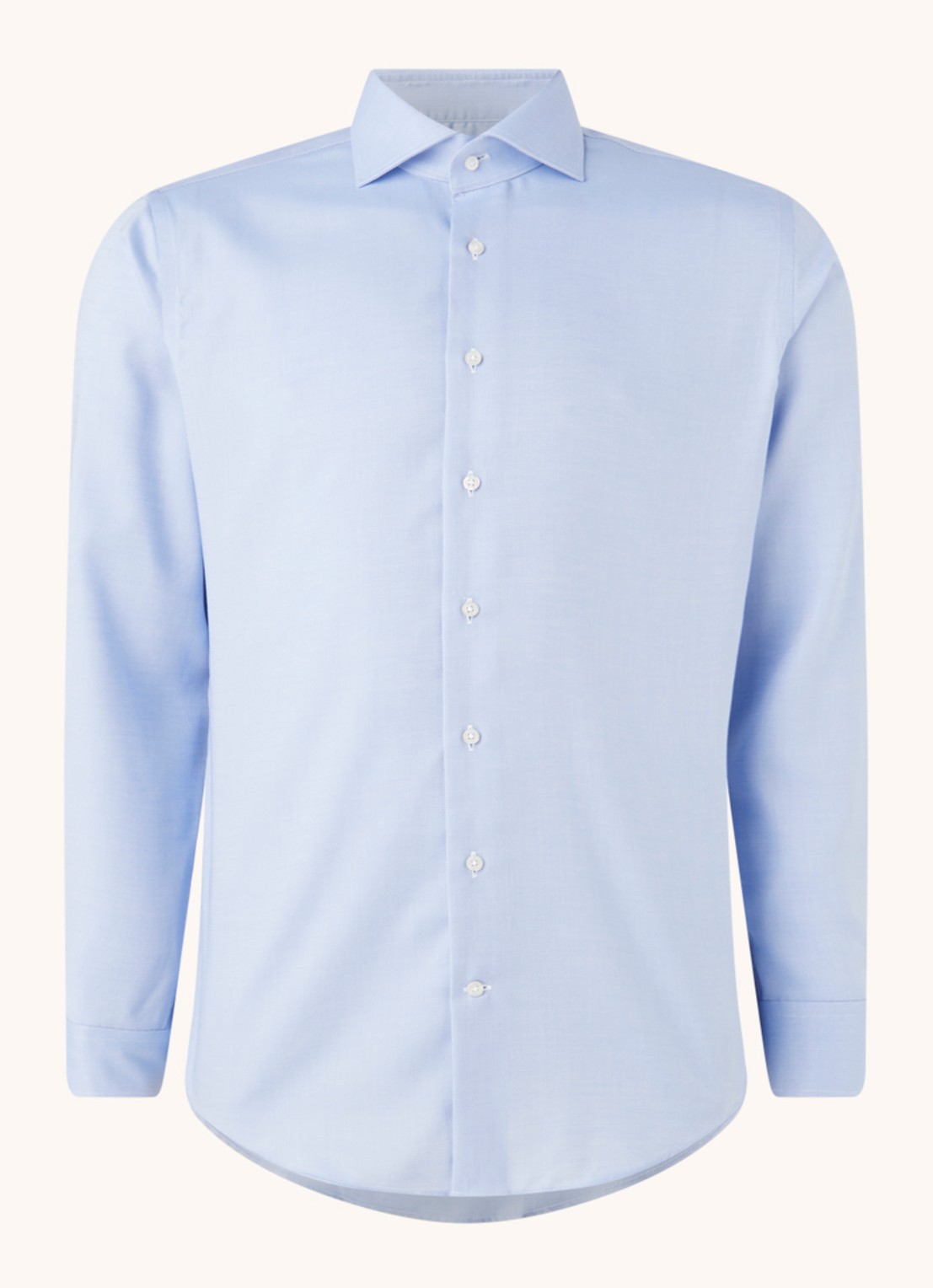 Michaelis Slim fit strijkvrij overhemd met cut away kraag - detail 2 lichtblauw