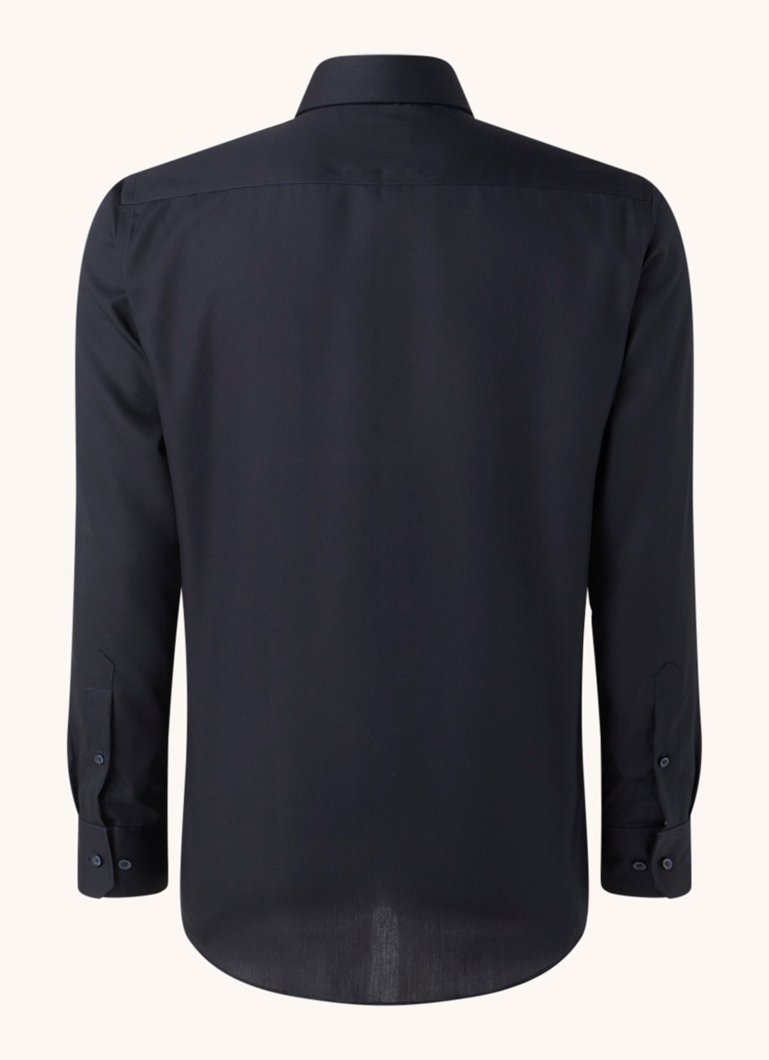 Michaelis Slim fit strijkvrij overhemd met cut away kraag - achterkant donkerblauw
