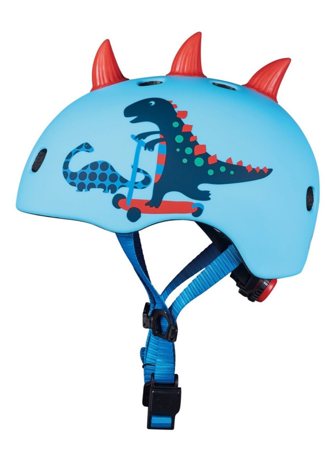 Micro Step Dino kinderhelm M - achterkant blauw