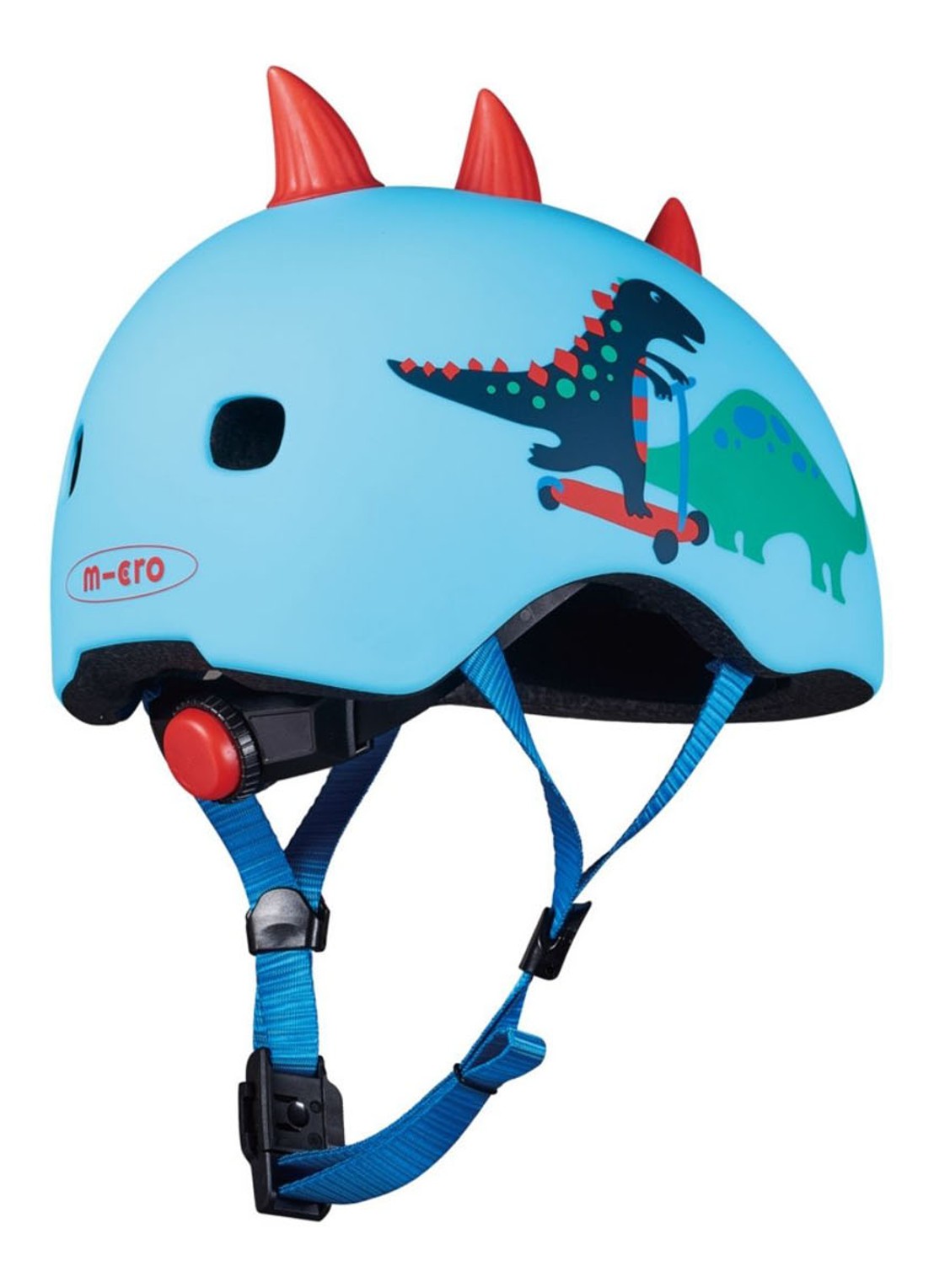 Micro Step Dino kinderhelm M - detail 3 blauw