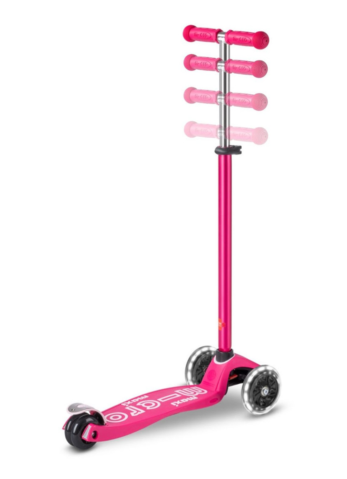 Micro Step Maxi Deluxe step met led wielen - detail roze