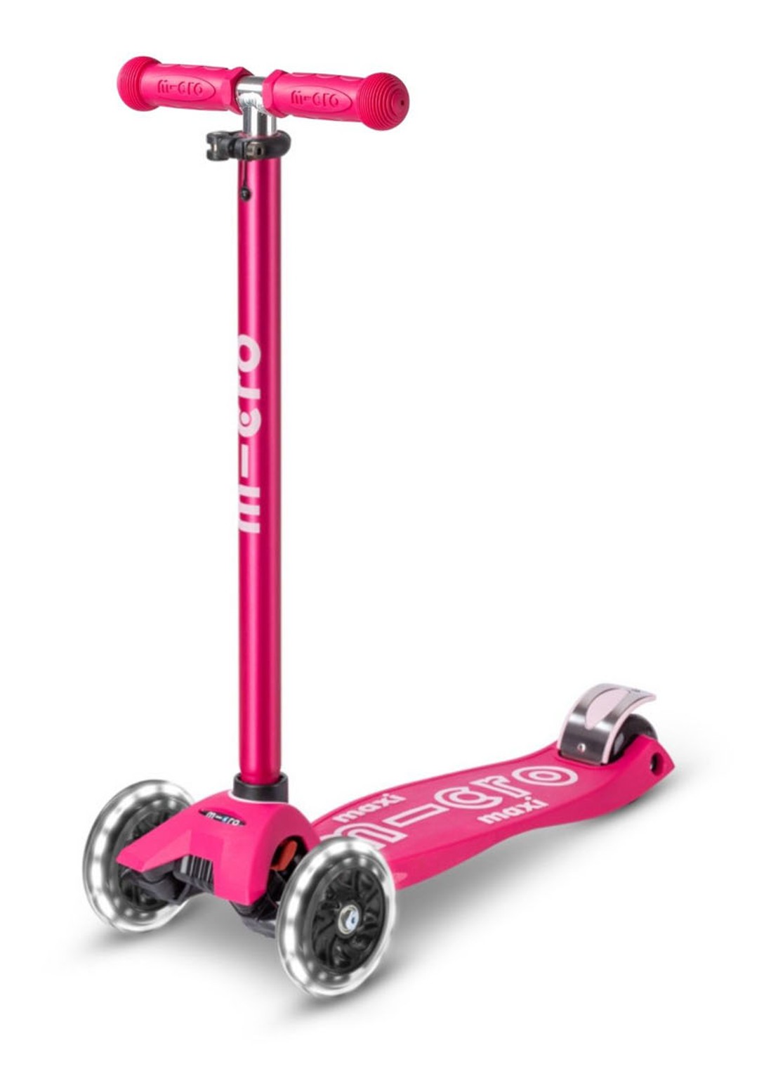 Micro Step Maxi Deluxe step met led wielen - voorkant 6 roze