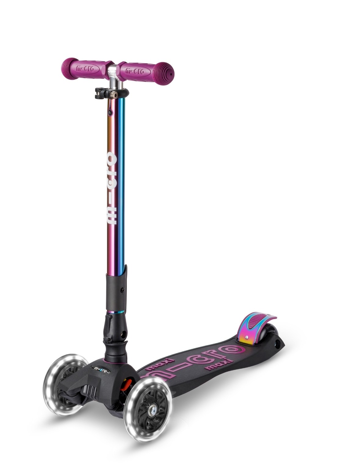 Micro Step Maxi Micro Deluxe step inklapbaar en met LED-verlichting - voorkant paars