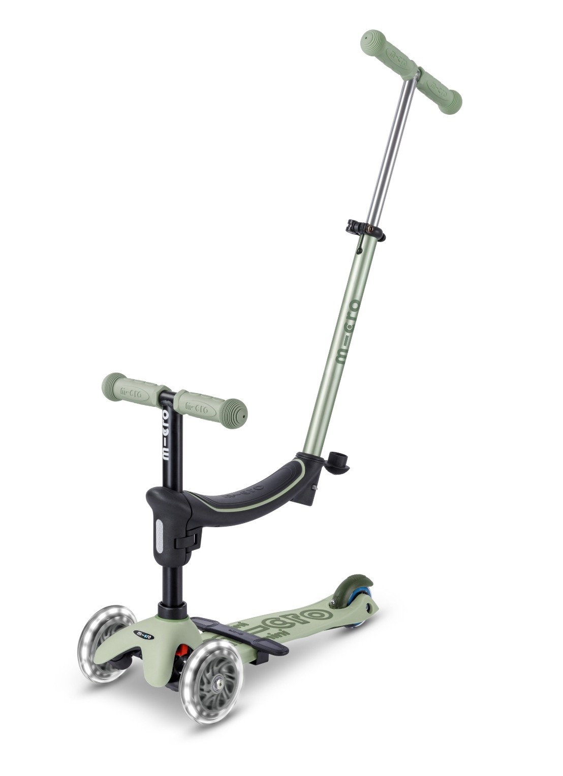 Micro Step Micro Mini2grow Deluxe 2.0 met duwstang - voorkant 6 beige