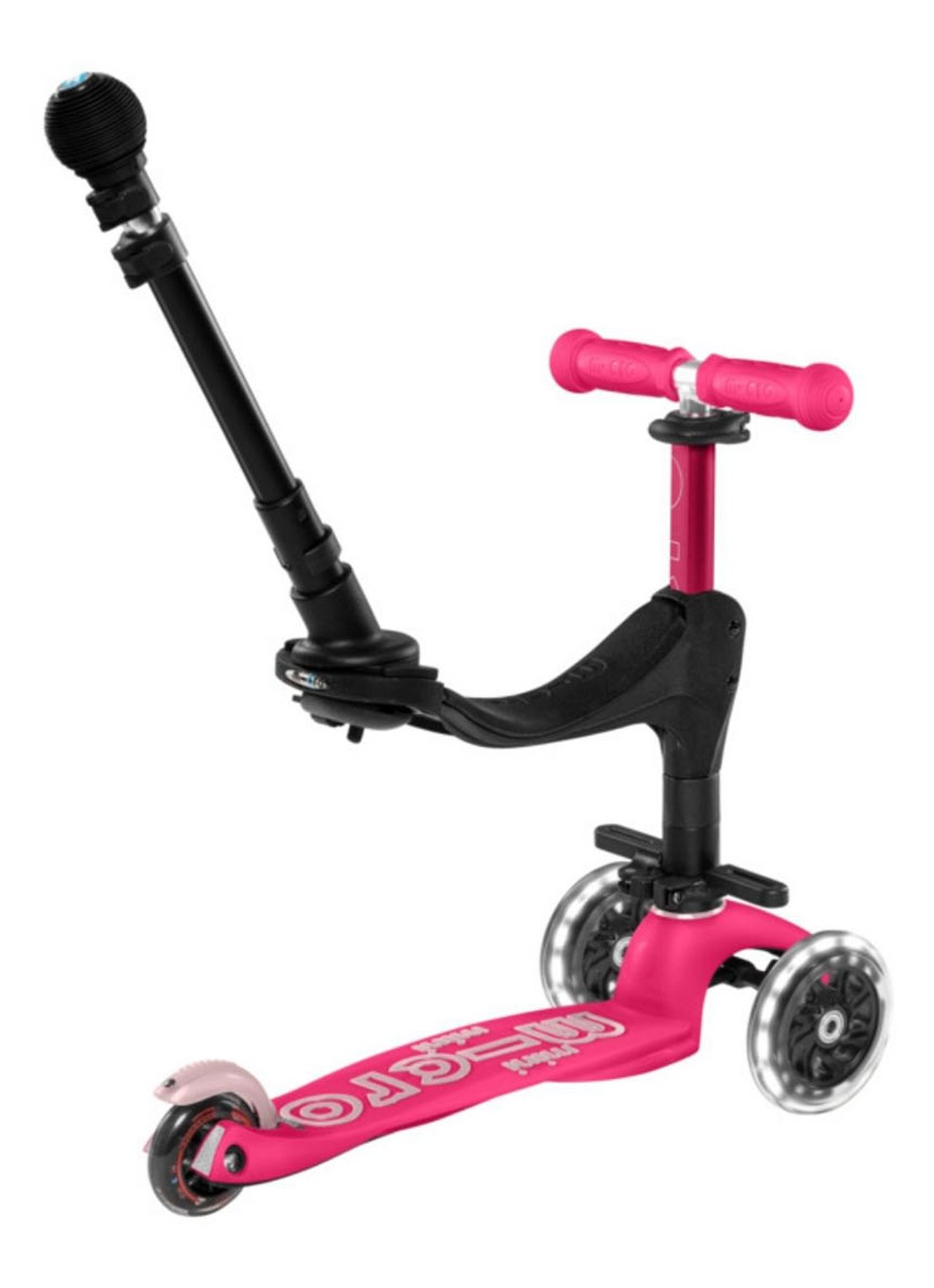 Micro Step Mini Micro Deluxe 3-in-1 Push step met LED-verlichting  - detail 4 roze