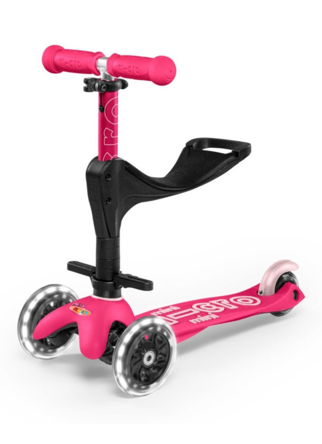 Micro Step Mini Micro Deluxe 3-in-1 Push step met LED-verlichting  - detail 5 roze