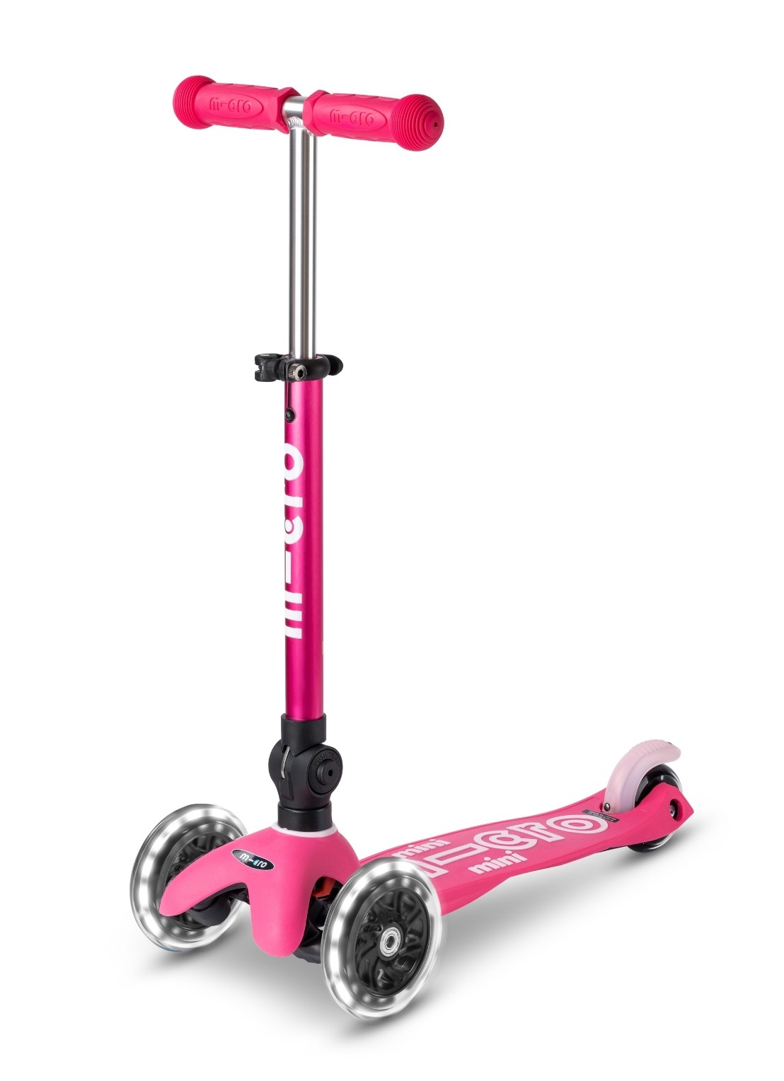 Micro Step Mini Micro step inklapbaar en met LED-verlichting - voorkant roze