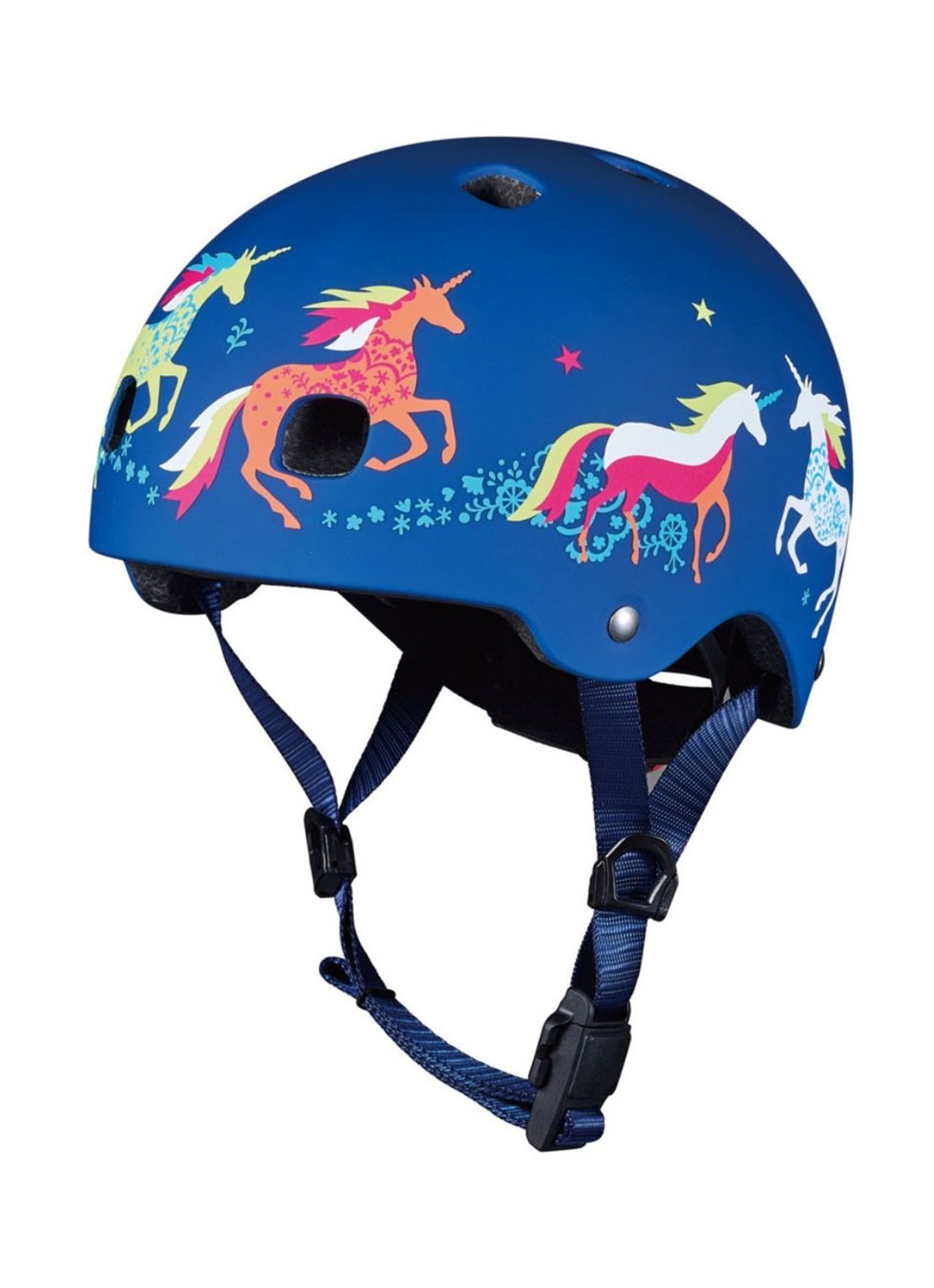Micro Step Unicorn kinderhelm XS - voorkant 2 donkerblauw