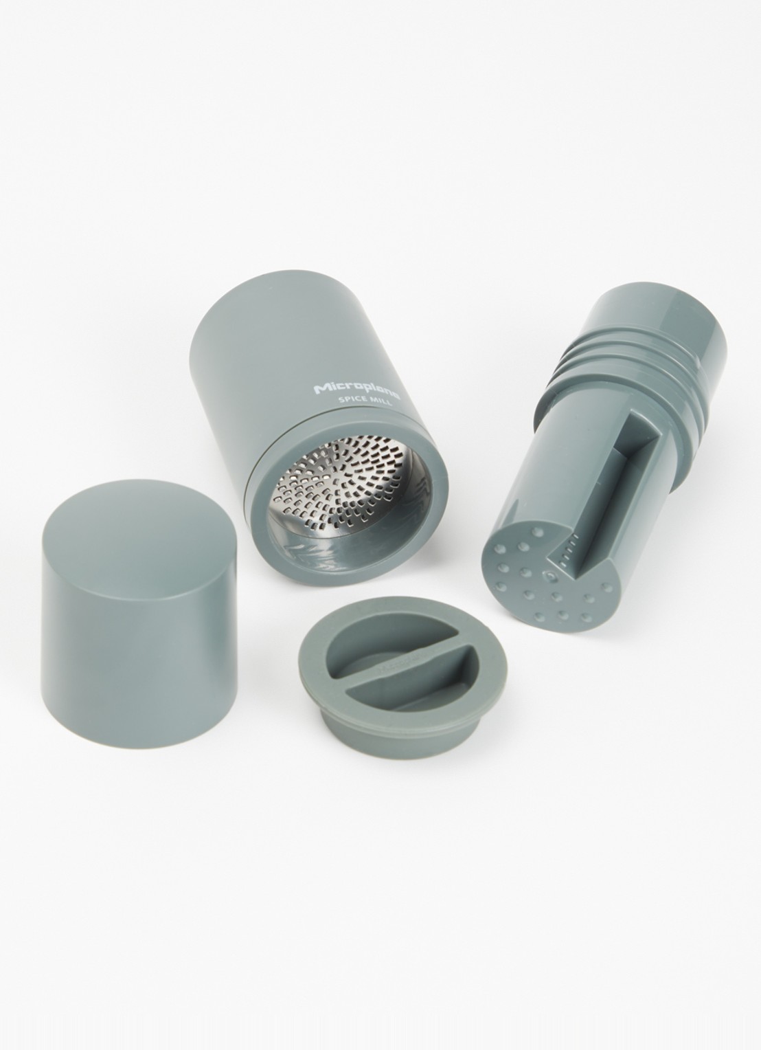 Microplane Spice Mill kruidenmolen 11,5 cm - voorkant 2 olijfgroen