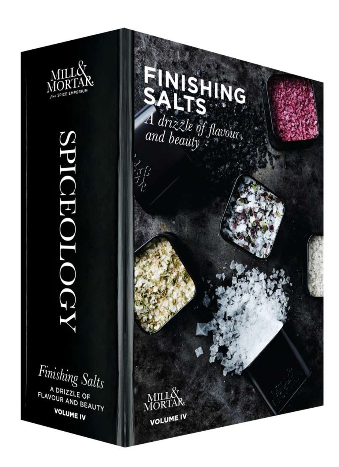 Mill & Mortar Finishing Salts zout in geschenkverpakking 230 gram - voorkant zwart