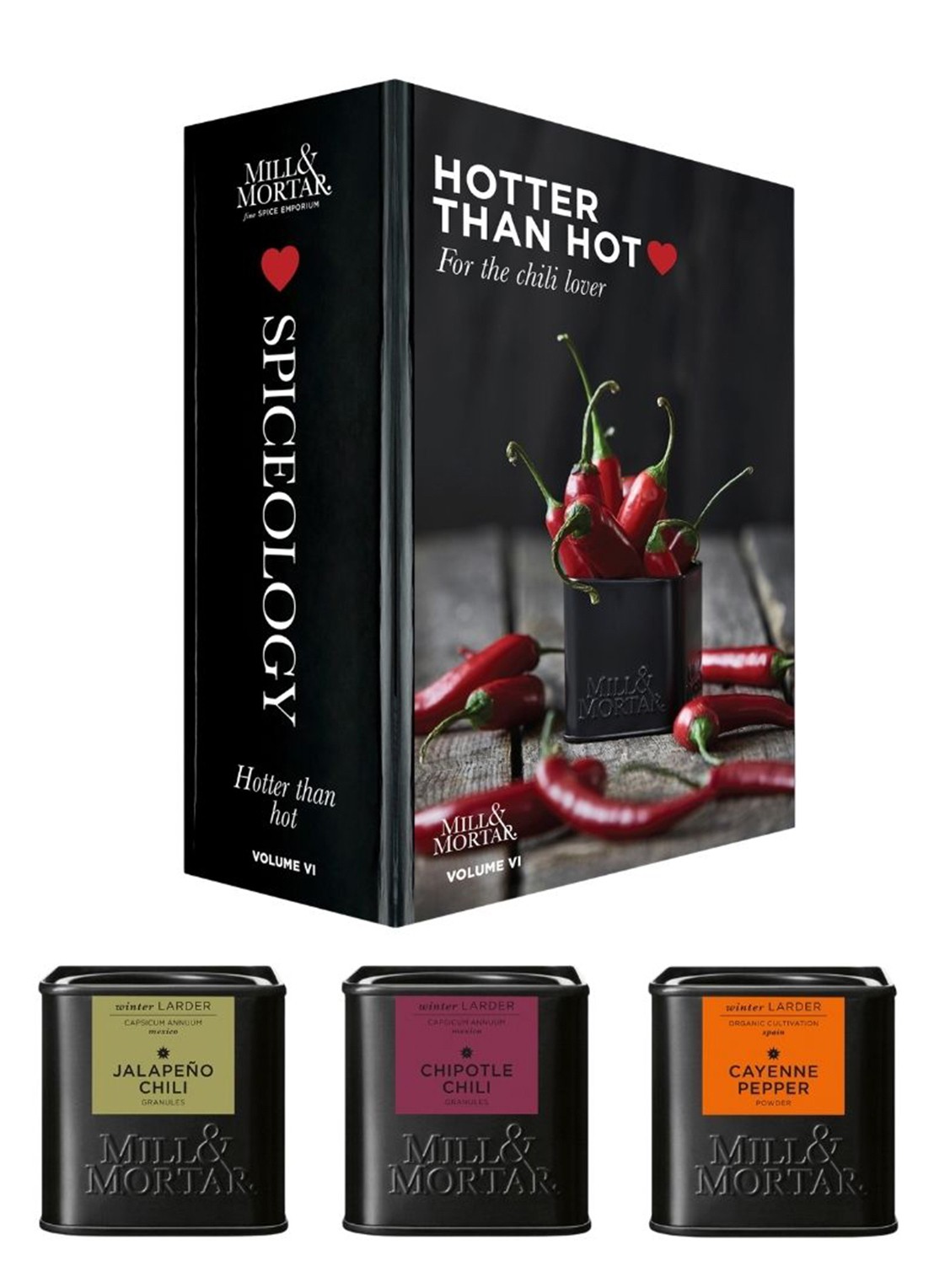 Mill & Mortar Hotter Than Hot chilikruiden in geschenkverpakking 135 gram - voorkant 2 beige