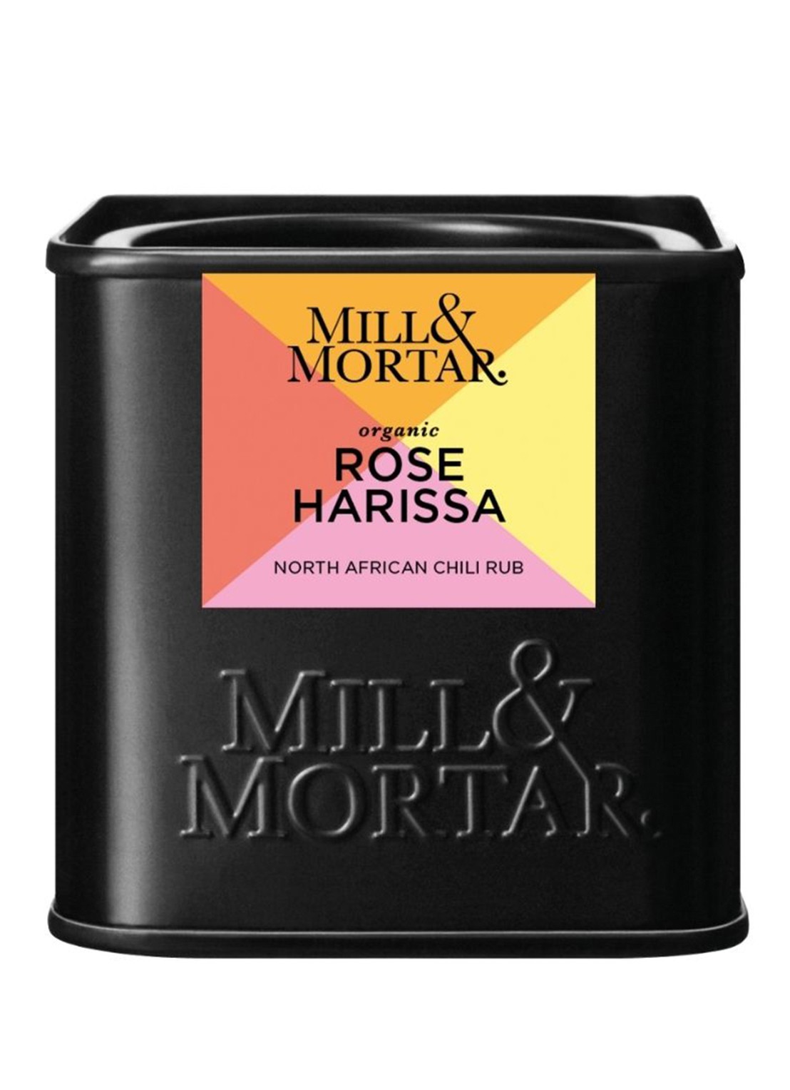 Mill & Mortar Rose harissa kruidenmix 50 gram - voorkant zwart