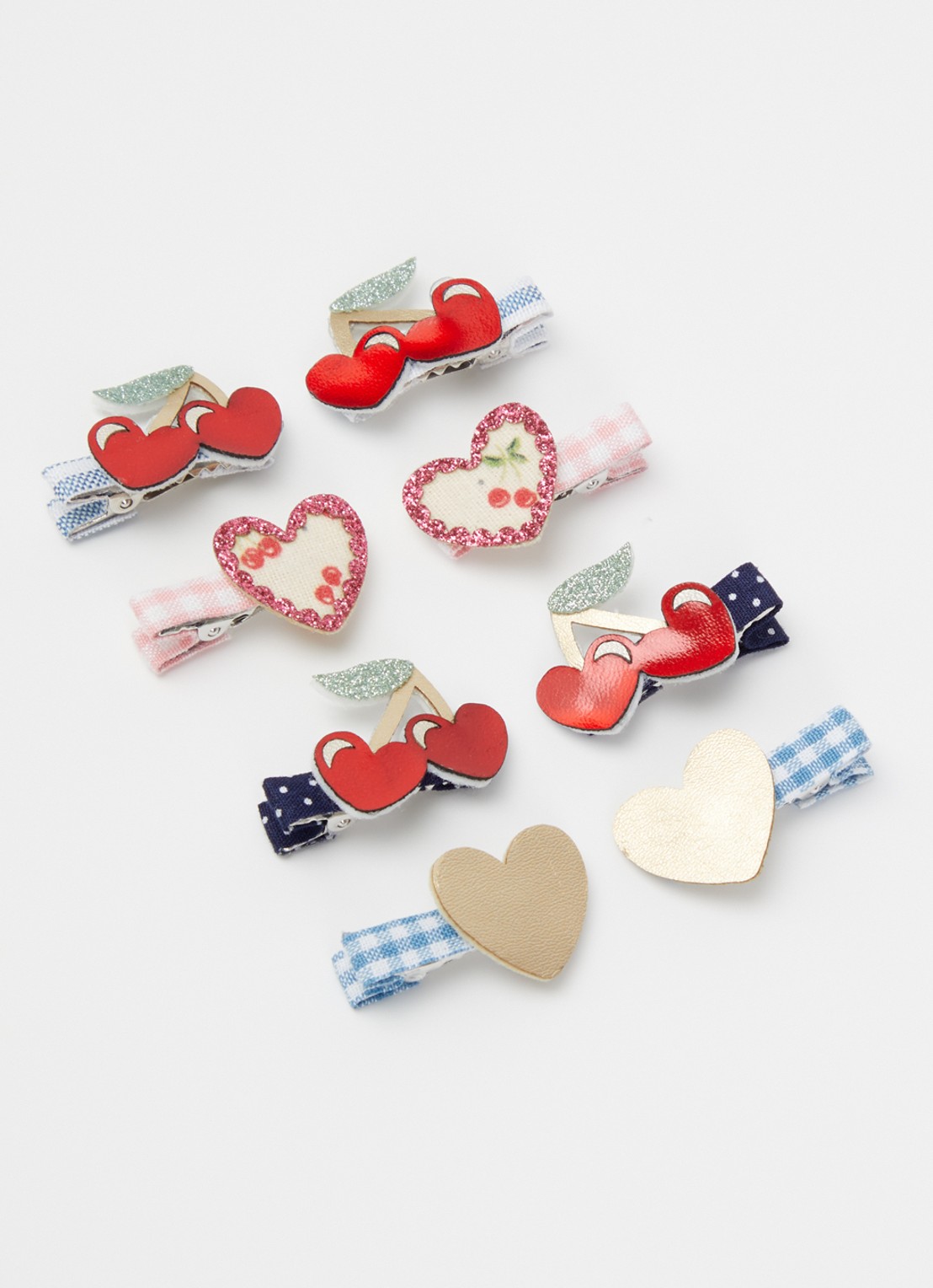 Mimi & Lula Cherries haarelastiekjes in 8-pack - voorkant 2 rood