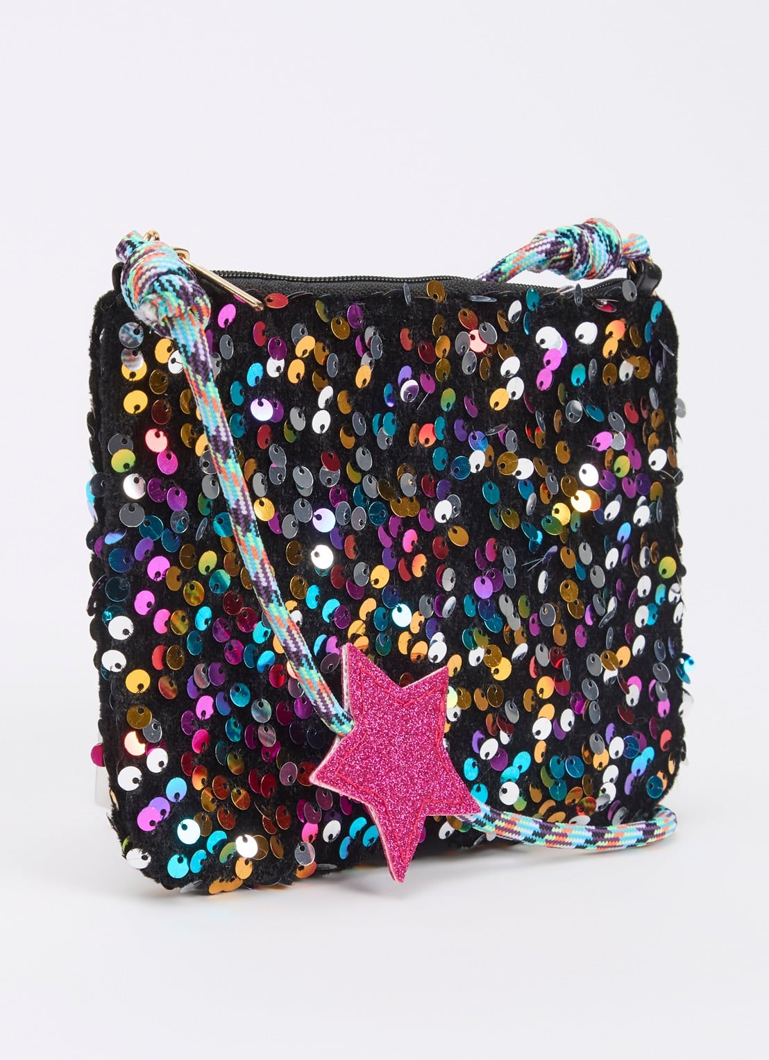 Mimi & Lula Disco Diva crossbodytas van fluweel met pailletten - achterkant 2 multicolor