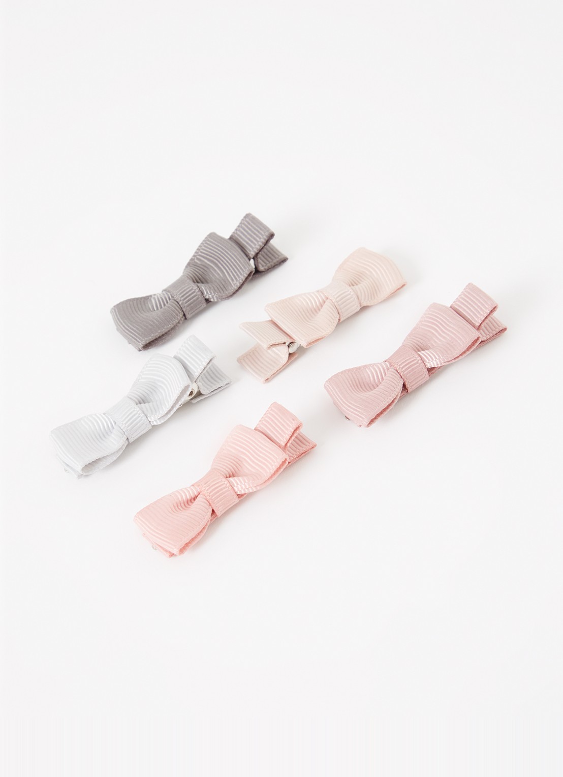 Mimi & Lula Martha Bow haarclip in set van 5 - voorkant oudroze