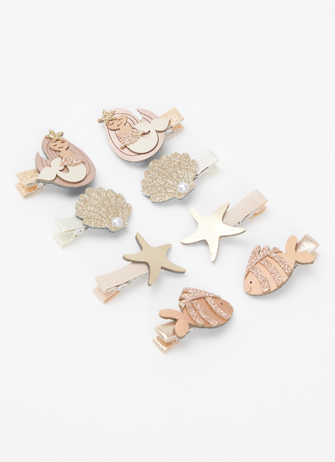 Mimi & Lula Mermaid haarclip in set van 8 - voorkant 2 metallic