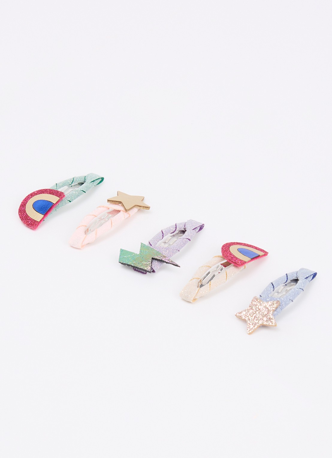 Mimi & Lula Rainbow Mini haarclip in set van 5 - voorkant 2 donkerblauw