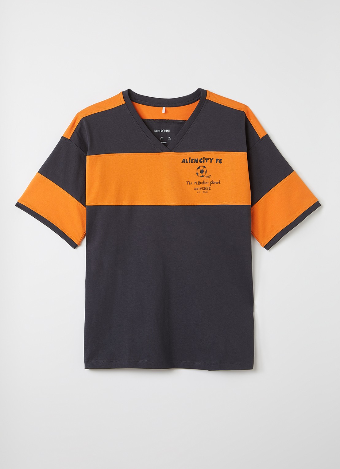 Mini Rodini Alien City T-shirt met print - voorkant orange