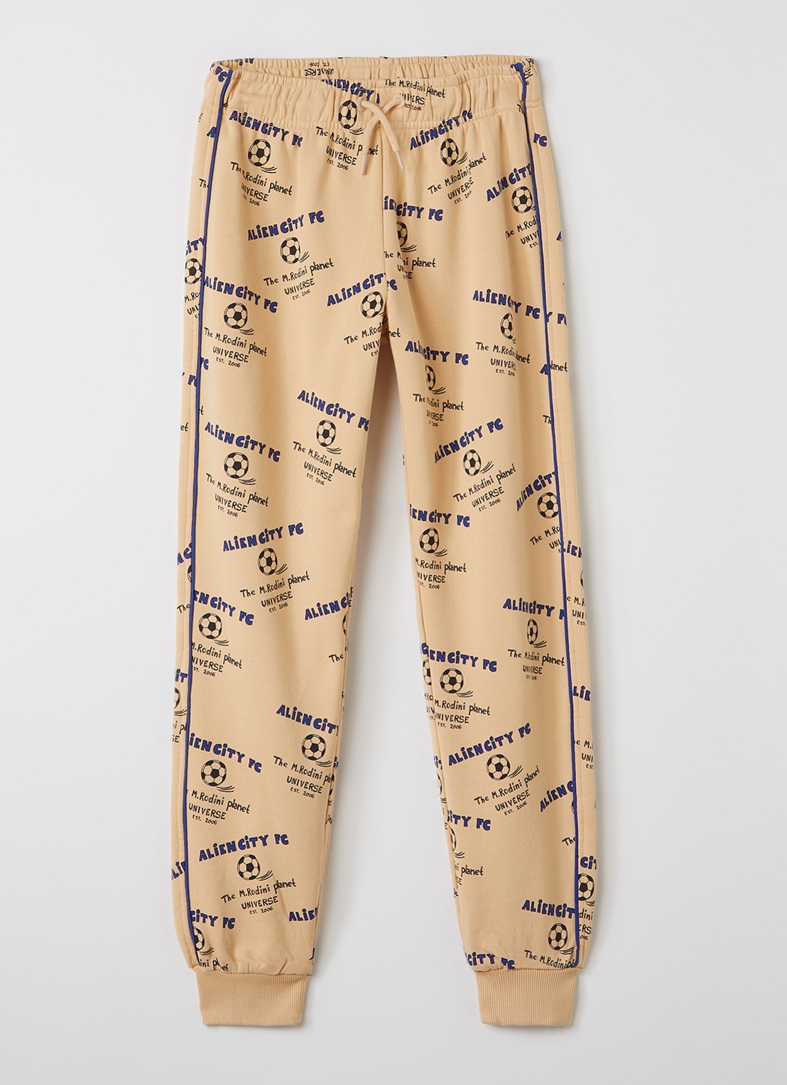 Mini Rodini Alien City tapered fit joggingbroek - voorkant beige