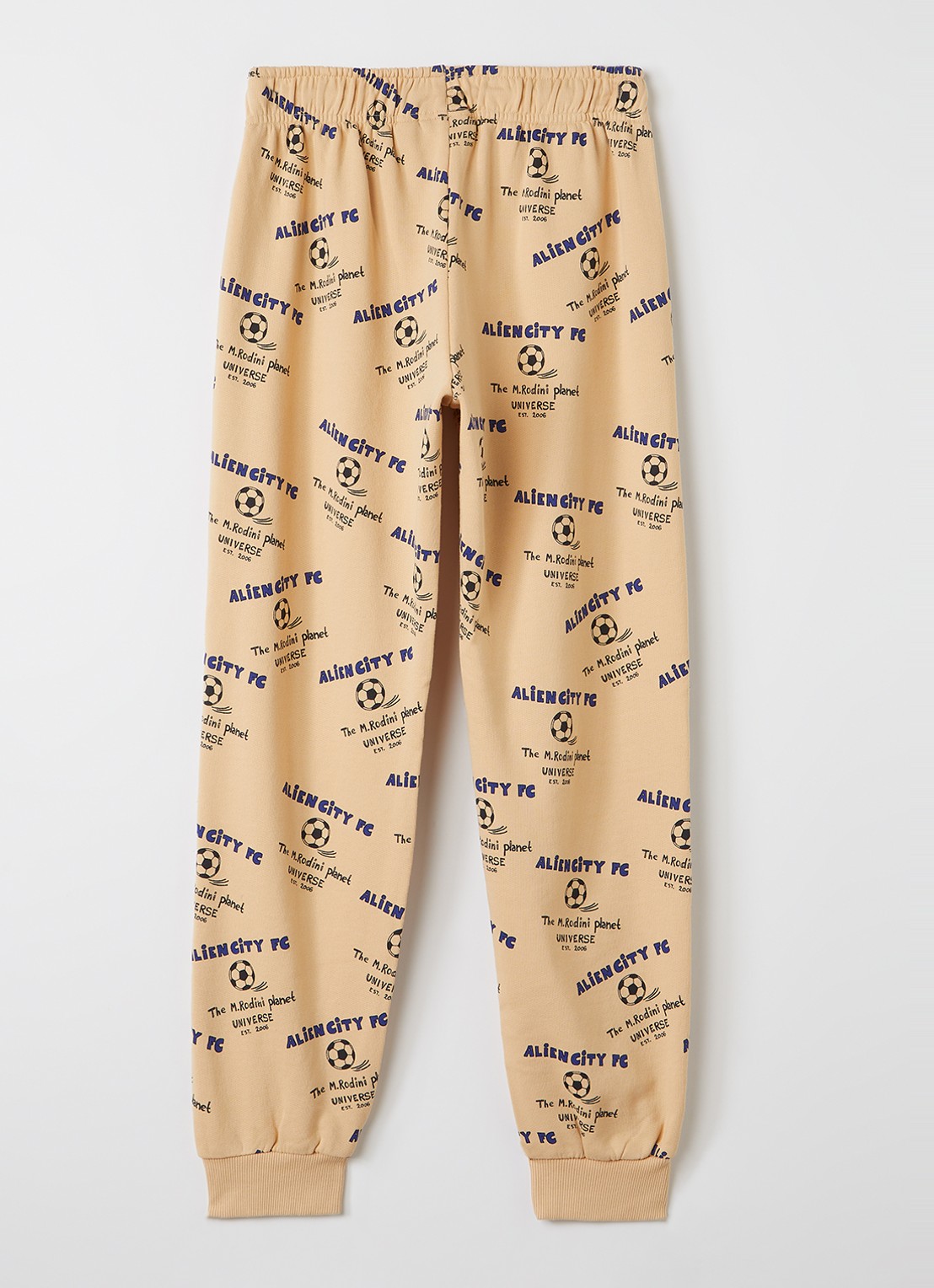 Mini Rodini Alien City tapered fit joggingbroek - voorkant 2 beige