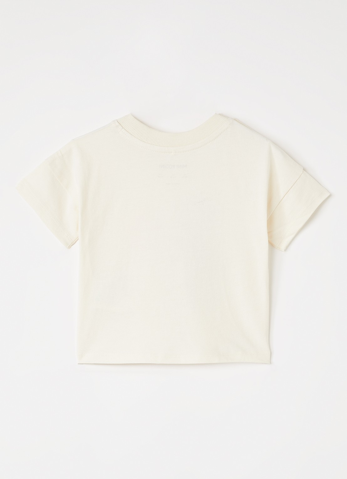Mini Rodini Alien Travel Agency T-shirt met print - voorkant 2 gebroken wit