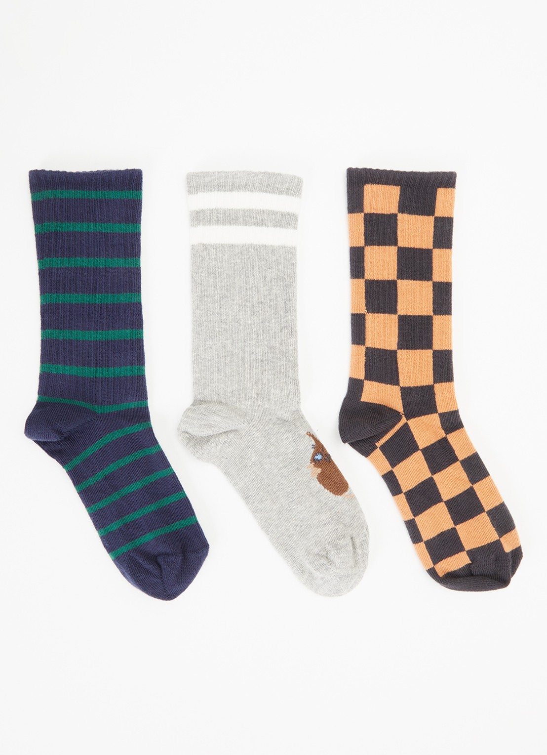 Mini Rodini Chess Check sokken met print in 3-pack - voorkant multicolor