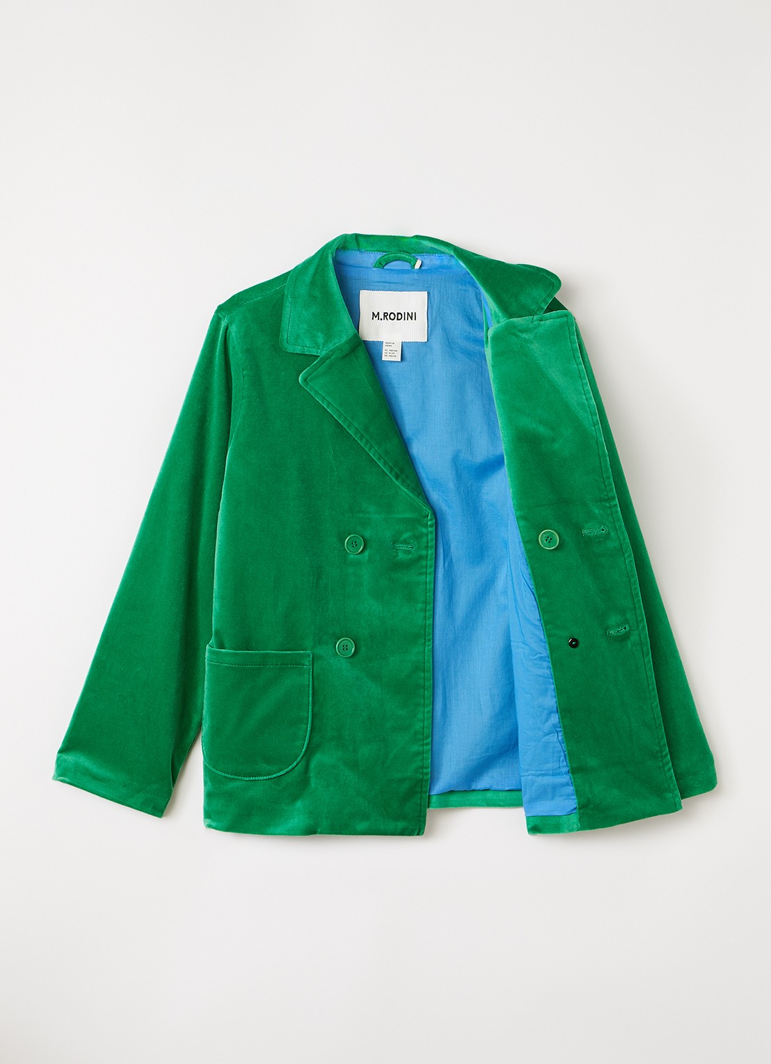 Mini Rodini Doggie blazer met opgestikte zakken - detail groen