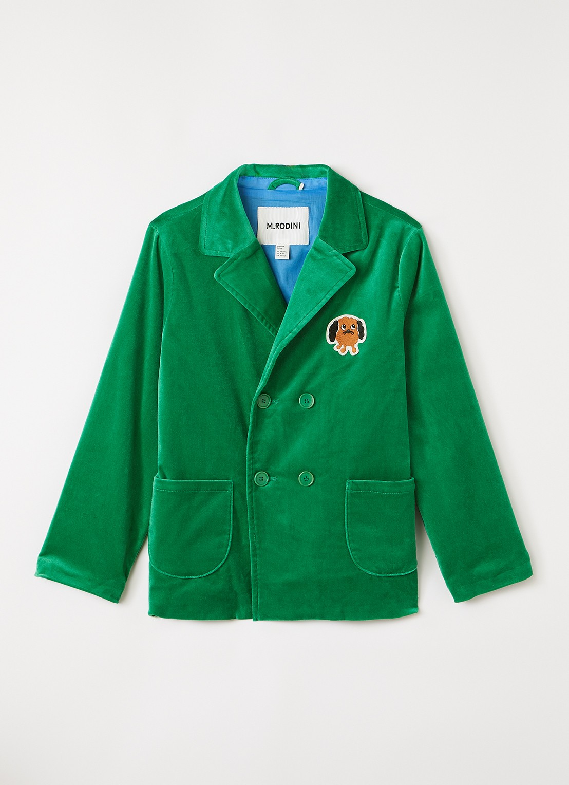 Mini Rodini Doggie blazer met opgestikte zakken - voorkant 3 groen
