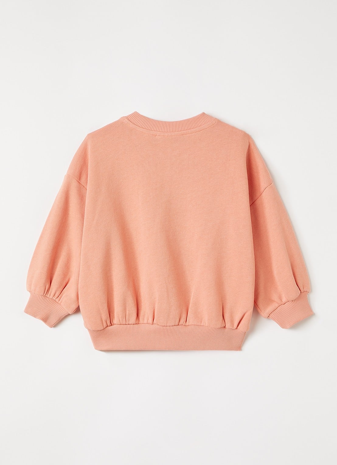 Mini Rodini Doggies sweater met logoprint - voorkant 4 koraalroze