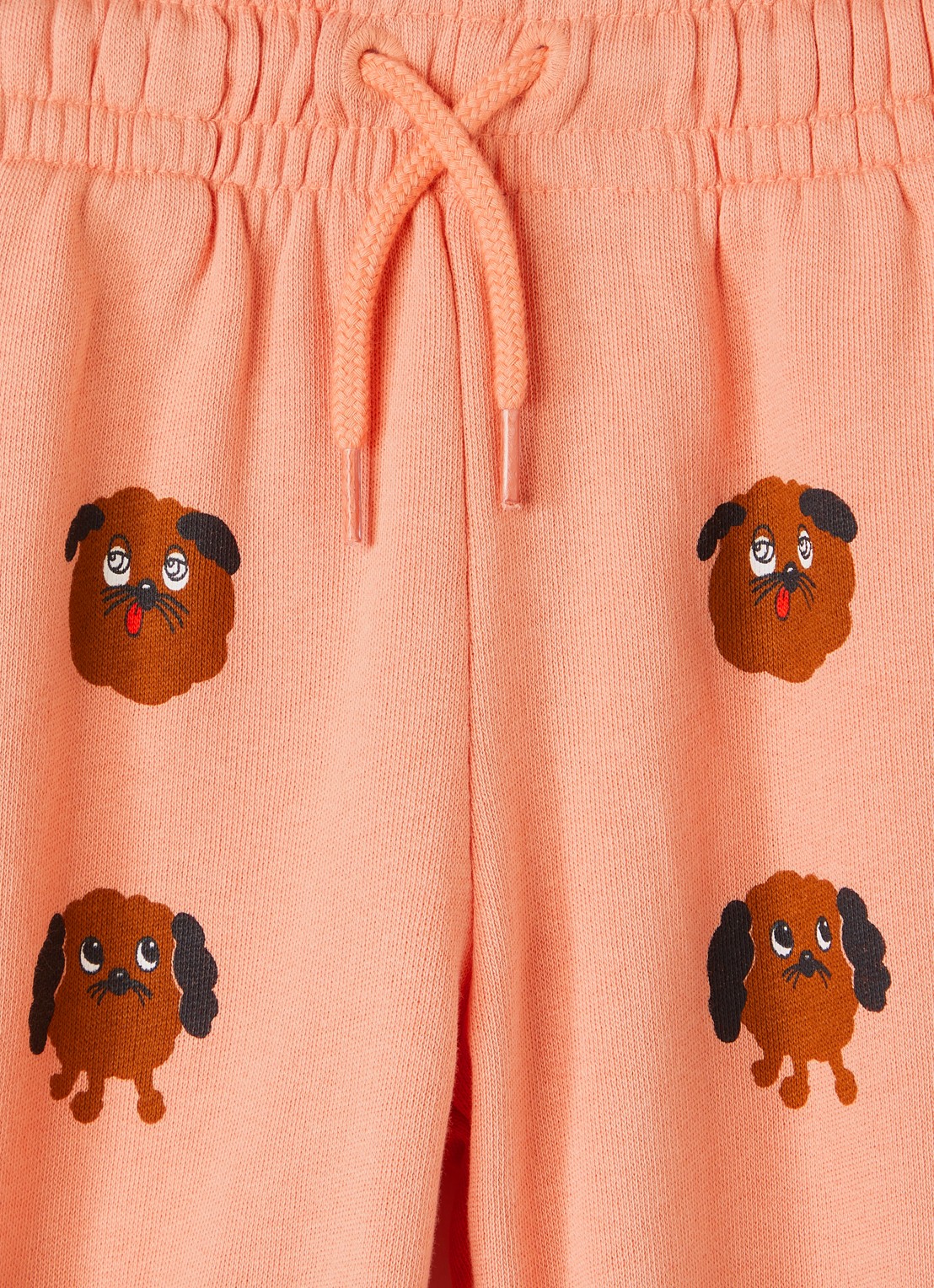 Mini Rodini Doggies tapered fit joggingbroek met print - detail zalmroze