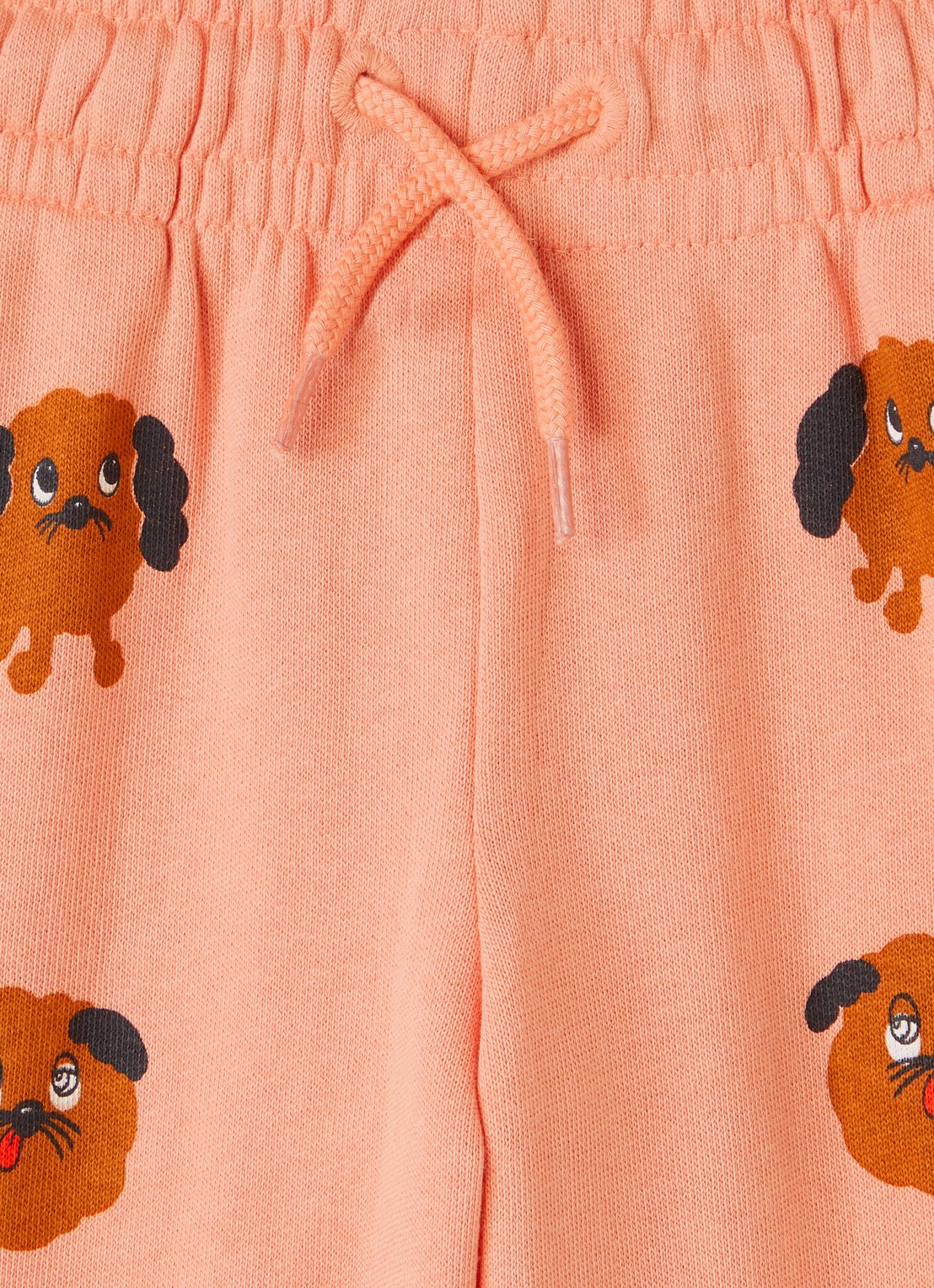 Mini Rodini Doggies tapered fit joggingbroek met print - detail 2 zalmroze