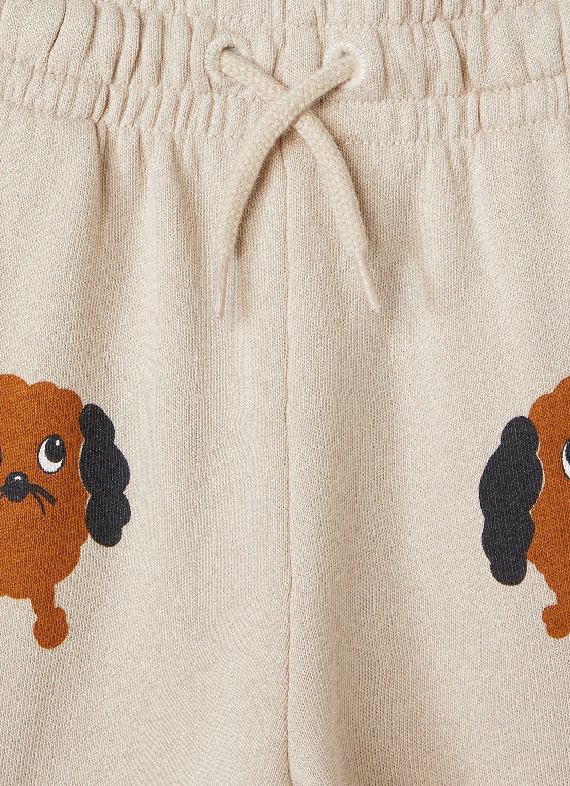 Mini Rodini Doggies tapered fit joggingbroek met print - detail beige