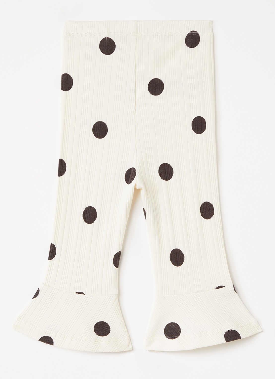 Mini Rodini Dots flared fit legging met stippenprint - voorkant 3 gebroken wit