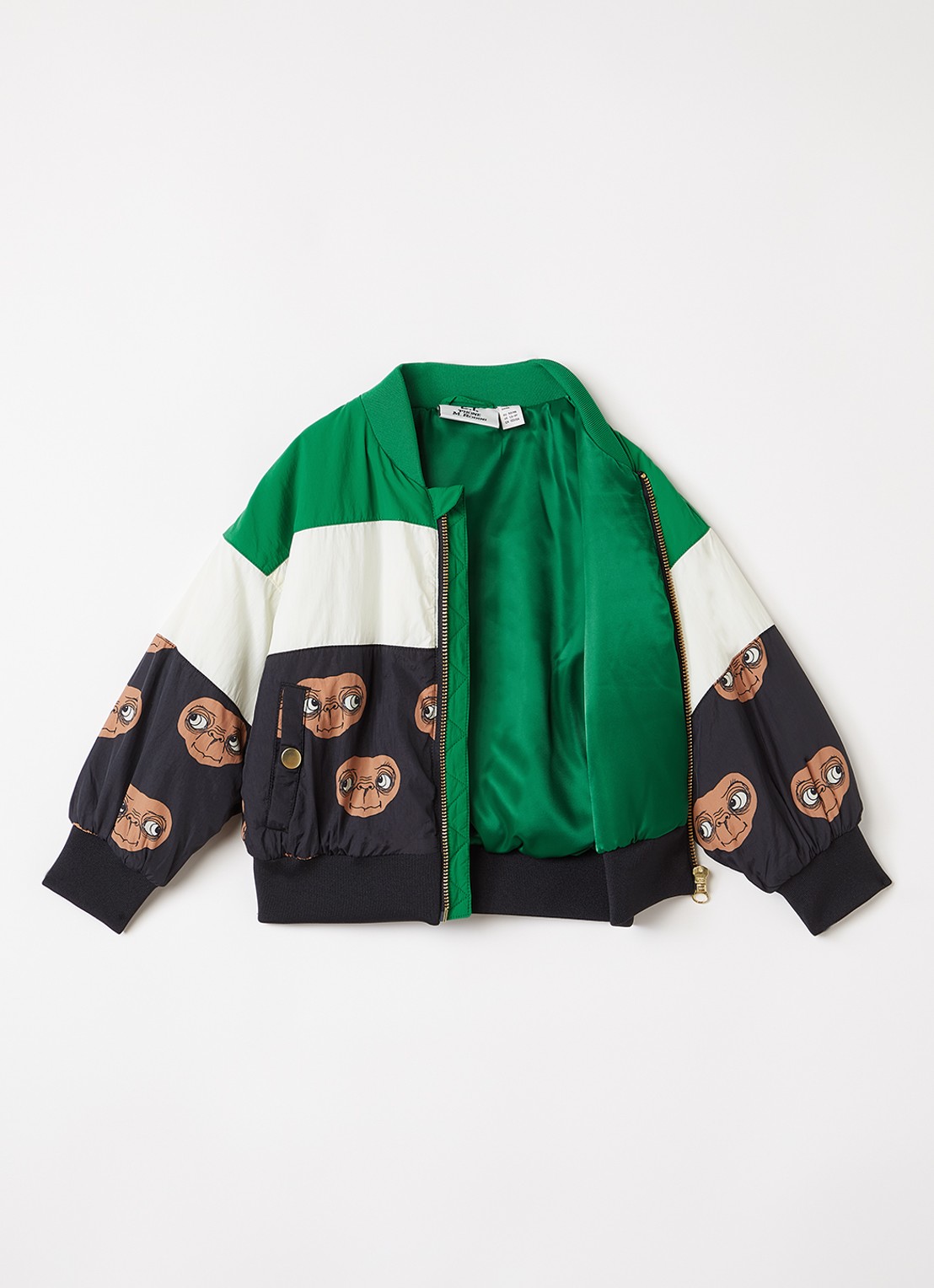 Mini Rodini E.T. bomberjack met print - voorkant 3 groen