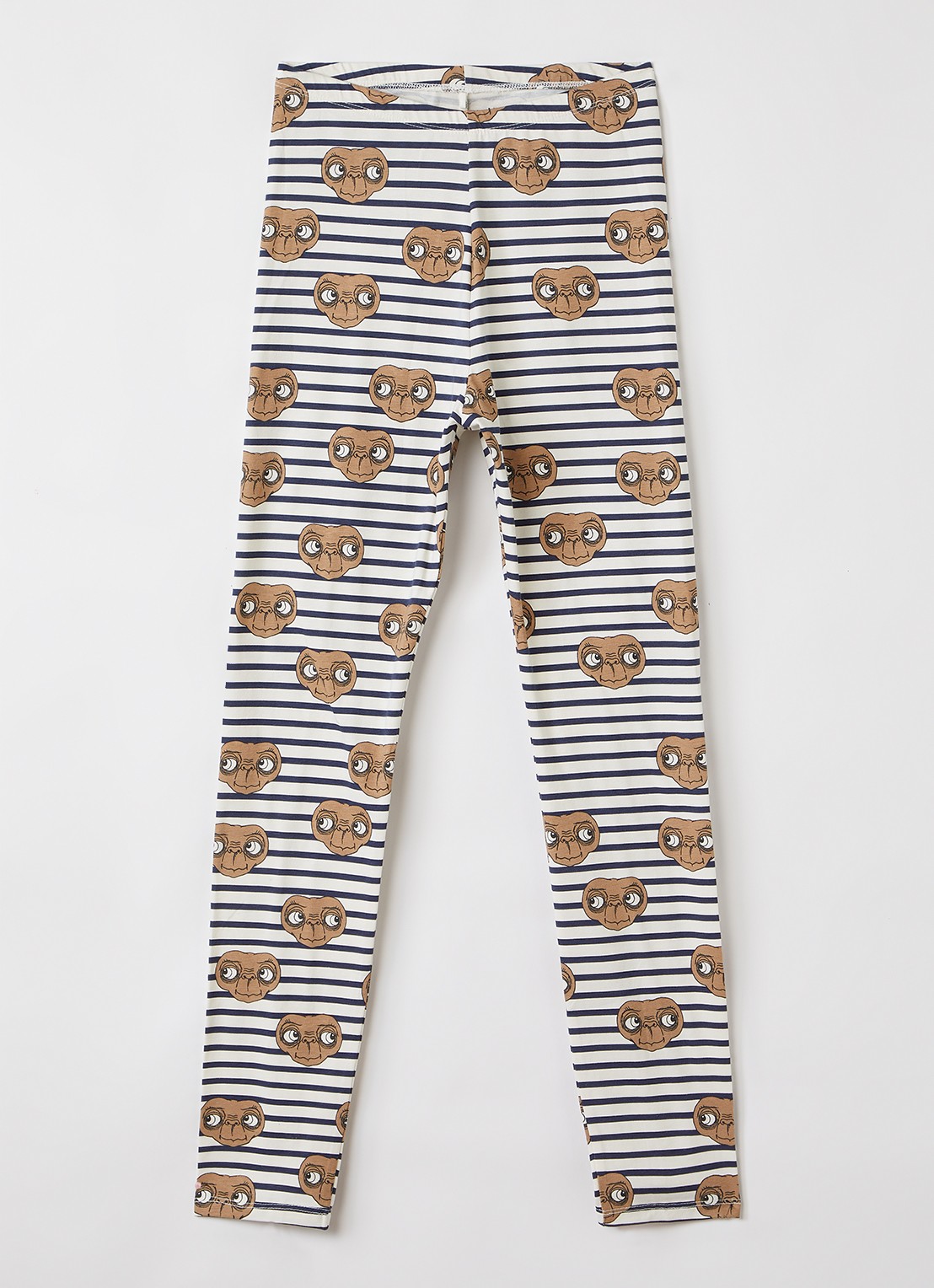 Mini Rodini E.T. legging met print - voorkant gebroken wit