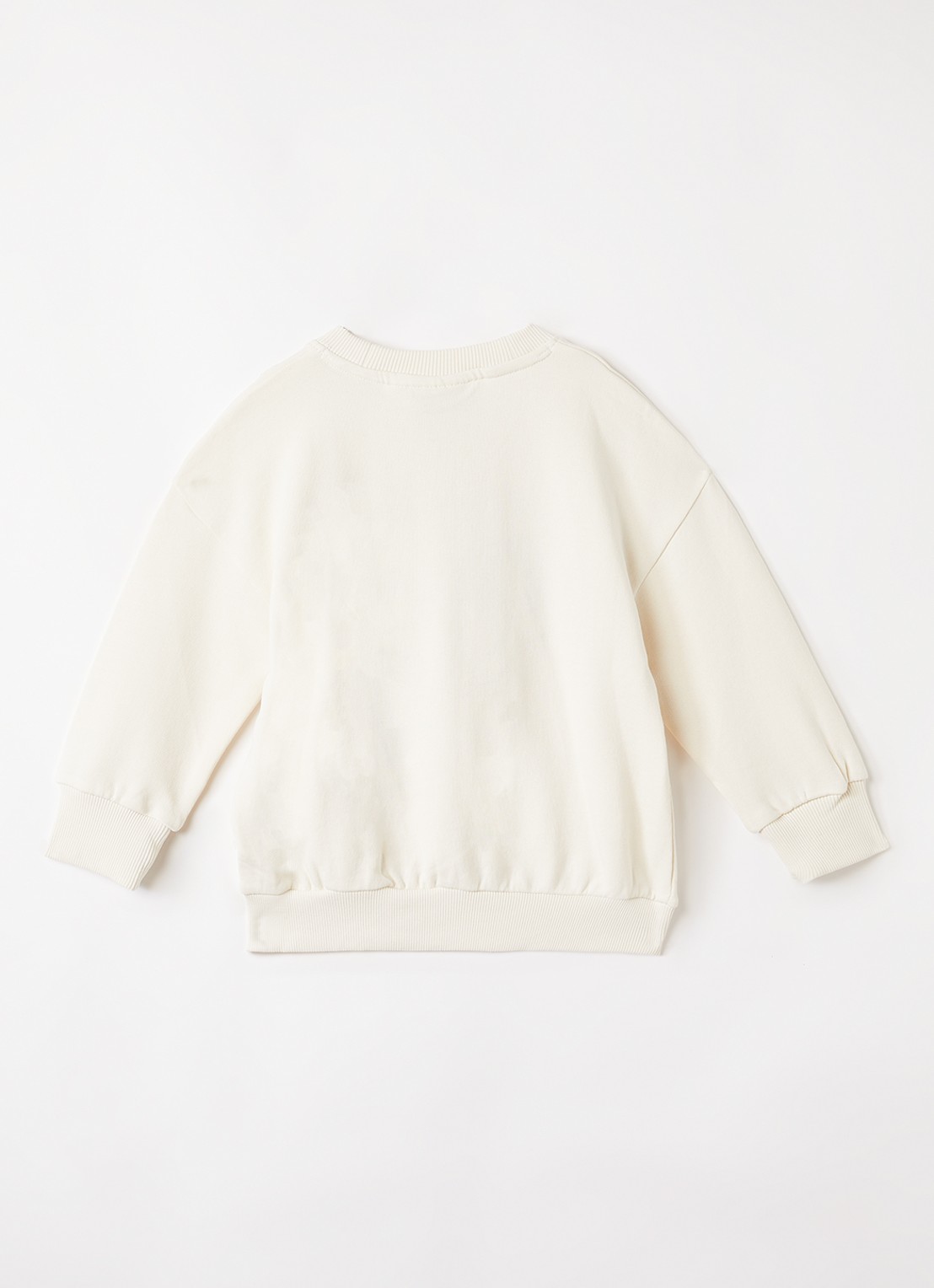 Mini Rodini E.T. sweater met borduring - voorkant 3 gebroken wit