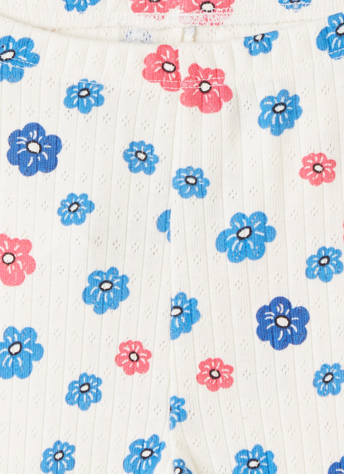 Mini Rodini Flowers legging met bloemenprint - detail 3 gebroken wit