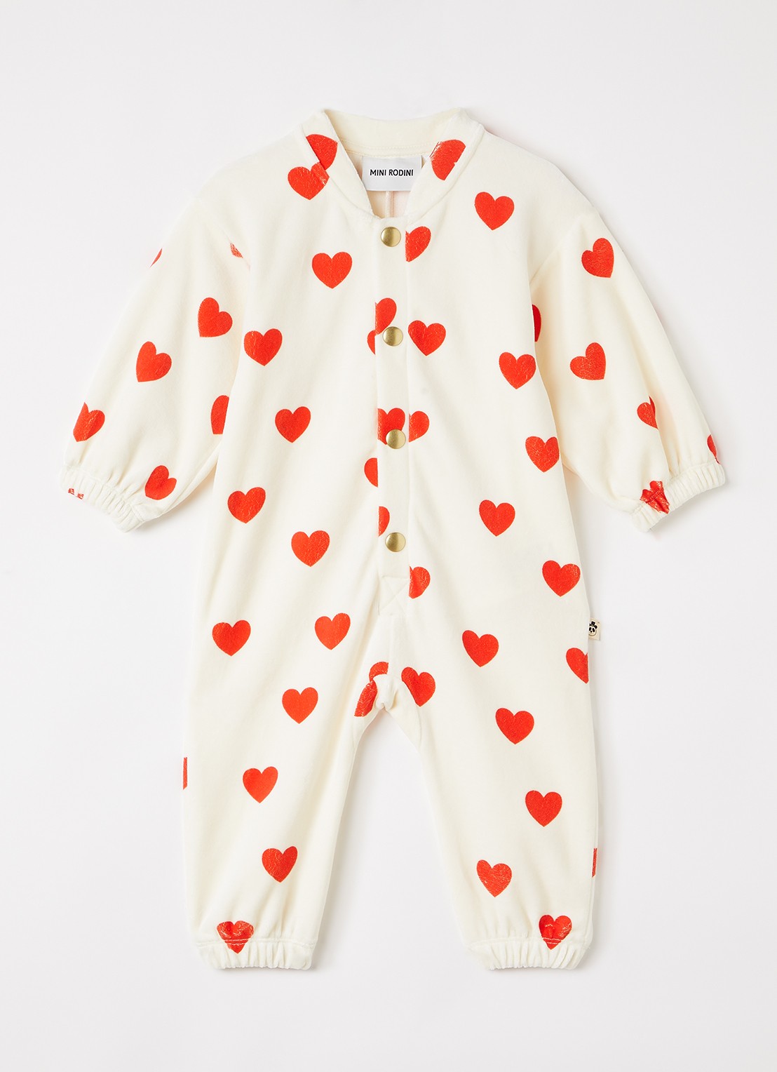 Mini Rodini Hearts babypak met print - voorkant gebroken wit