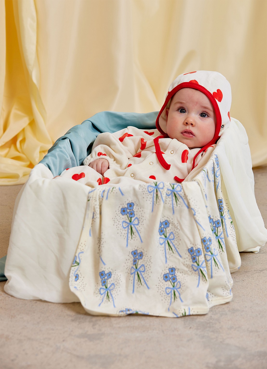 Mini Rodini Hearts babypak met print - voorkant 2 gebroken wit